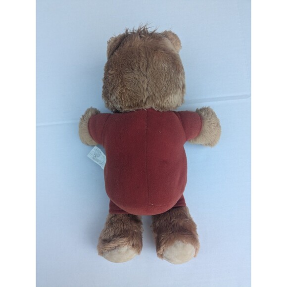 Vintage Teddy Ruxpin 14" Plush Bear Toy Worlds of Wonder 1985 Teddy Bear - Picture 2 of 8